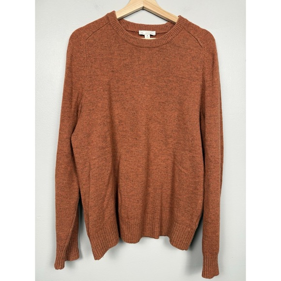 GAP Burnt Orange Lambswool Crewneck Men's M Pullover Wool Blend Fall Sweater - Picture 1 of 7